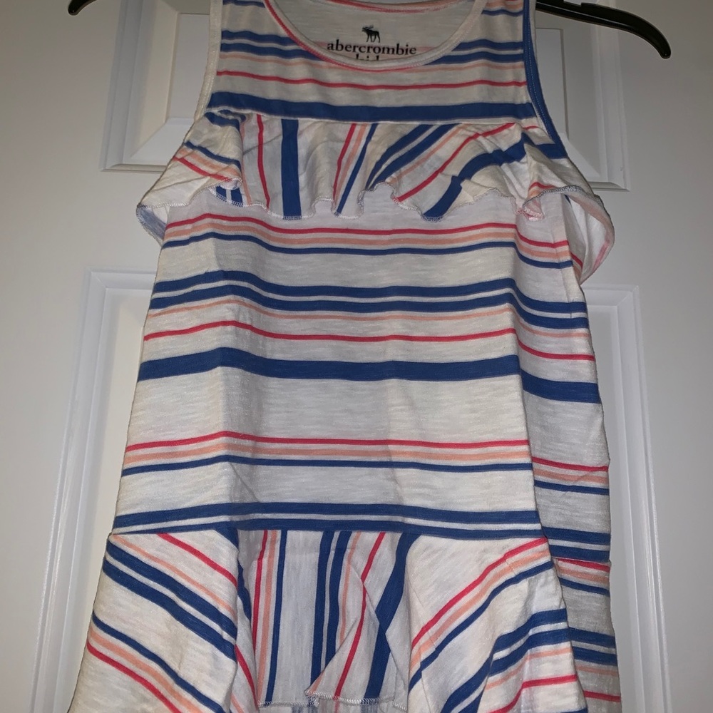 Abercrombie Kids striped ruffled tank top